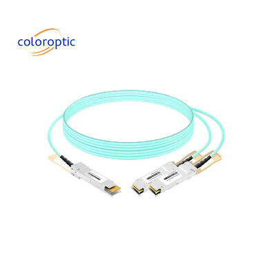 CO-1X1CP AOC DACケーブル 400G OSFP から 2x200G QSFP56 リンク