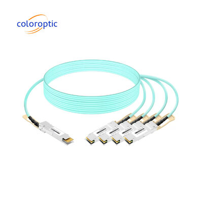 AOC イーサネット 光ファイバー ブレイアウトケーブル 400G QSFP-DD から 4*100G QSFP28